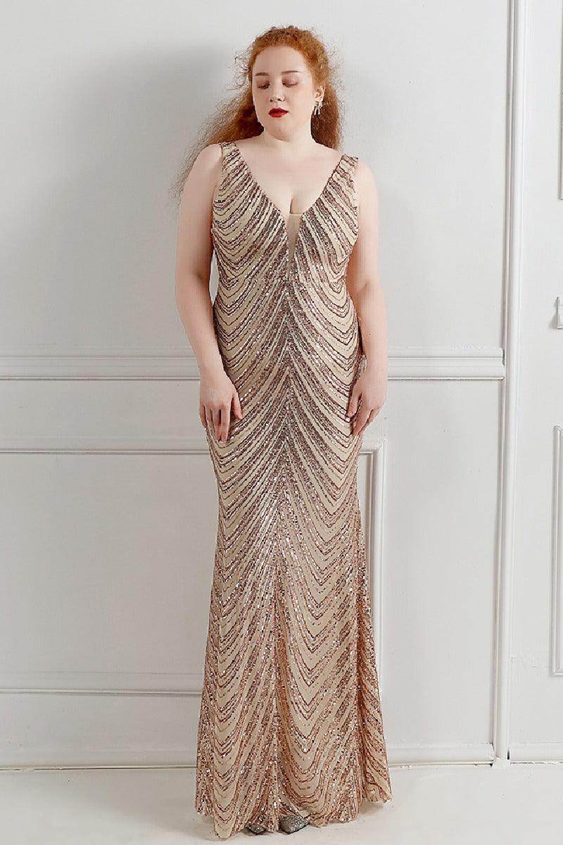 Sheath-column floor length sequined dress 646316084929 - COCOMELODY